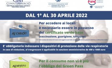 CARTELLO INFORMATIVO MISURE COVID-19 DAL 1^ AL 30 APRILE 2022